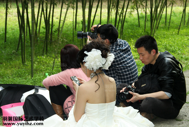 摄影培训班学员赴上海植物园拍摄练习情景