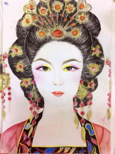 唐妆造型学员课外素描练习作品